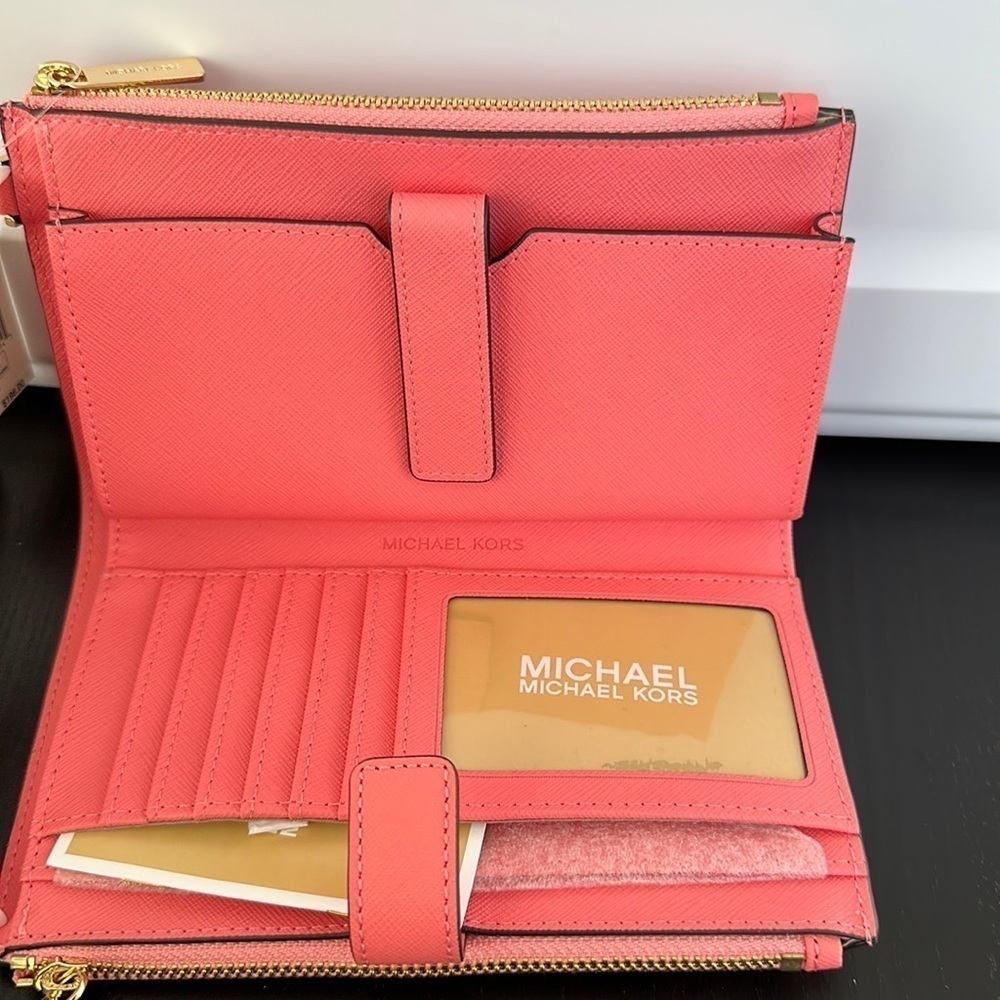 Michael Kors Jet Set double zip wallet phone case wristlet - Picture 6 of 8